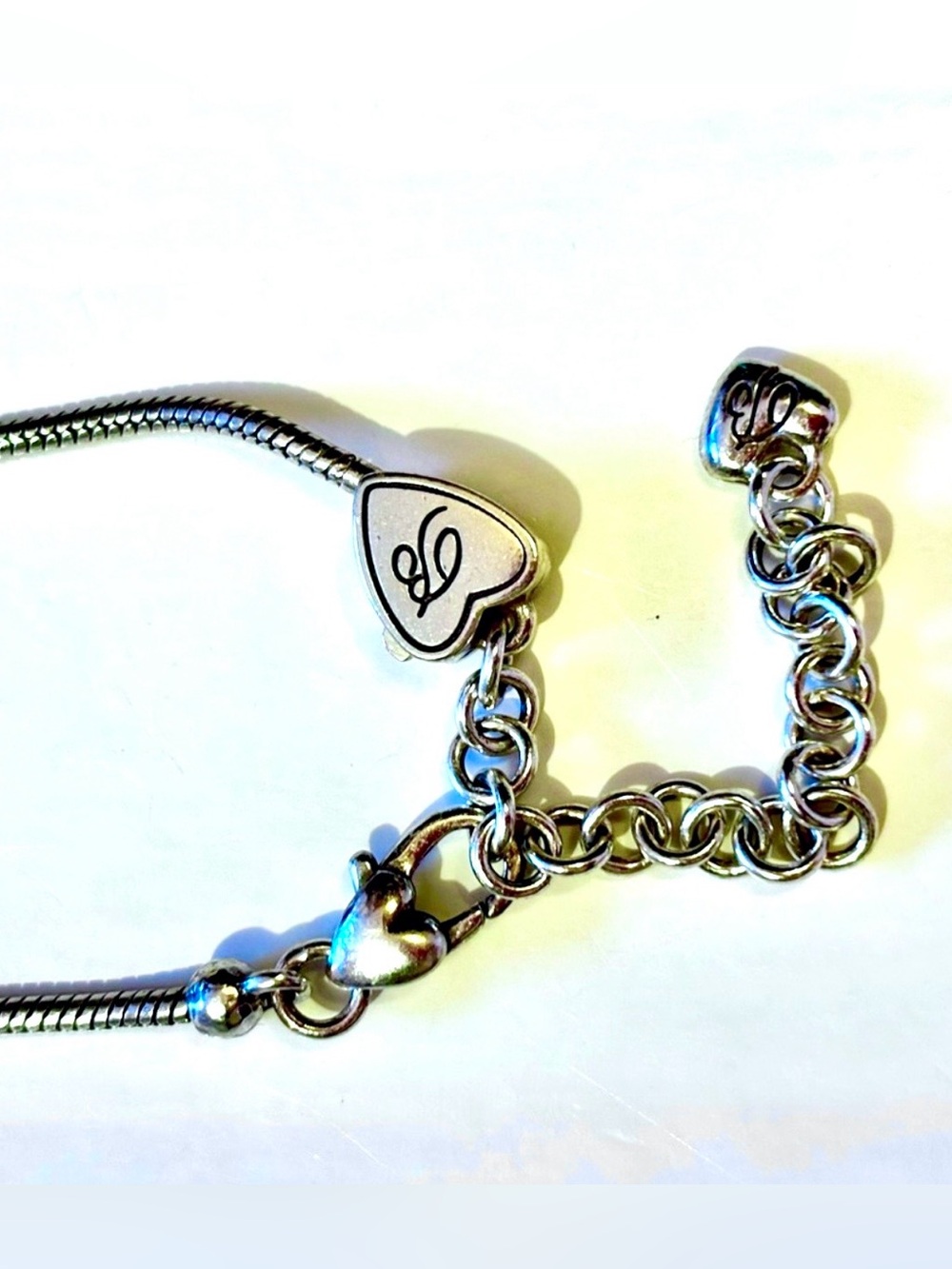 Brighton Mini Charm Heart necklace Fits mini & regular charms Silver Retired - Picture 3 of 9